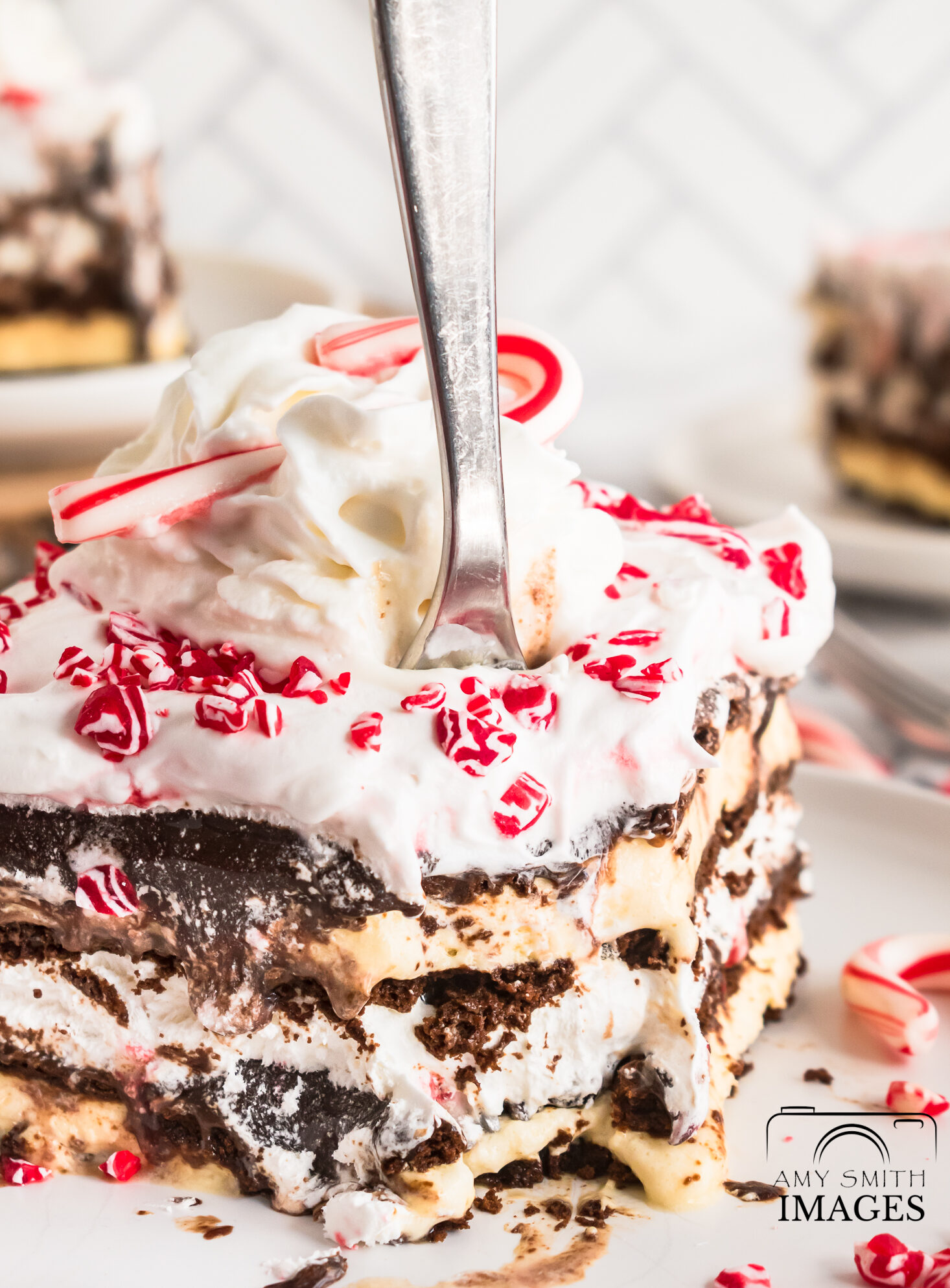 Candy Cane Ice Cream Sandwich Dessert