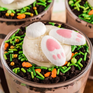 Easter Bunny Butt Cookies and Oreo Dirt Cups