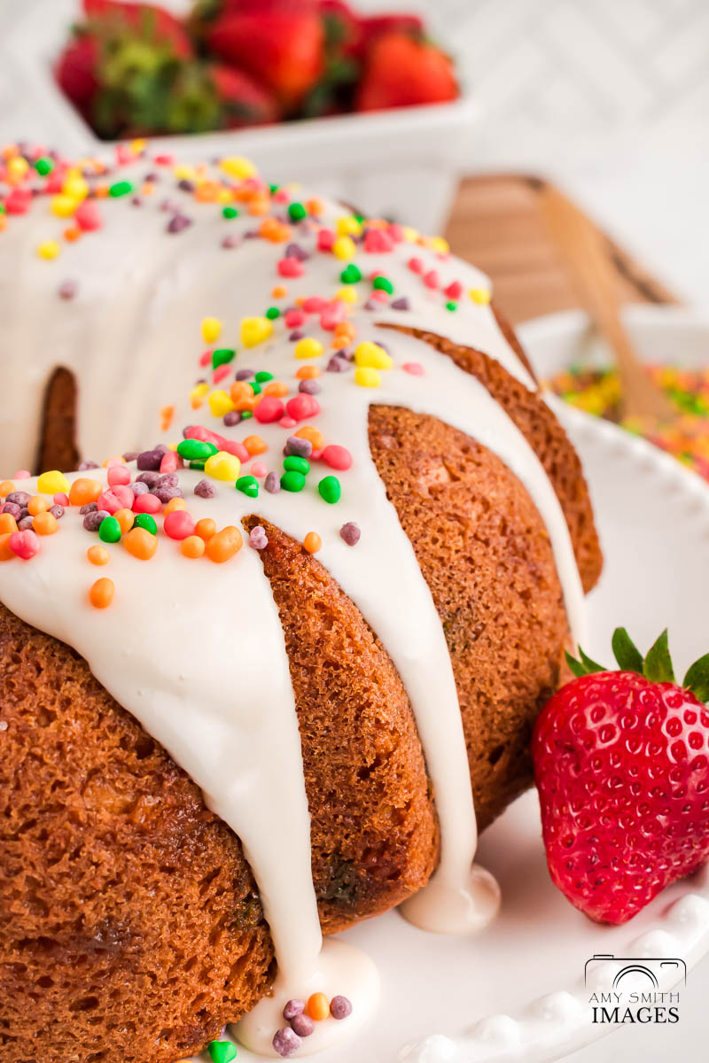 Nerds Strawberry Bundt Cake